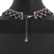 画像をギャラリービューアに読み込む, ネックレス ラインストーン ピンク レース 34cm nl133954