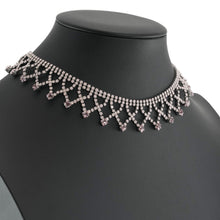 画像をギャラリービューアに読み込む, ネックレス ラインストーン ピンク レース 34cm nl133954