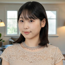 画像をギャラリービューアに読み込む, ネックレス ラインストーン ピンク レース 34cm nl133954