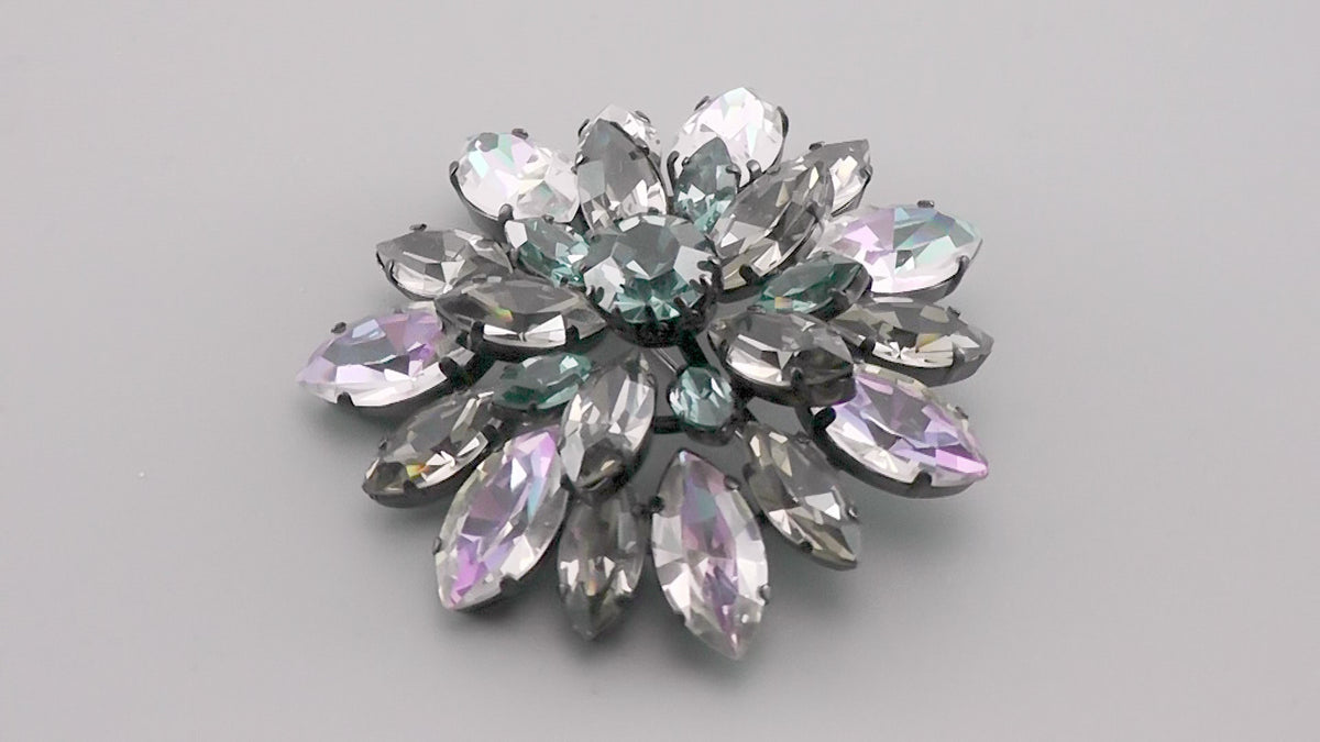 ブローチ ラインストーン ブルー パープル グレー br153077 – イマック