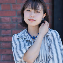 画像をギャラリービューアに読み込む, ネックレス ラピスラズリ フラワー ブルー ショート 151002