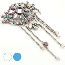 画像をギャラリービューアに読み込む, ブローチ ラインストーン クリアカラー オーロラカラー ブルー イエロー グリーン チェーン