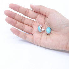 Load image into Gallery viewer, イヤリング アマゾナイト 天然石 ブルー オーバル 148158