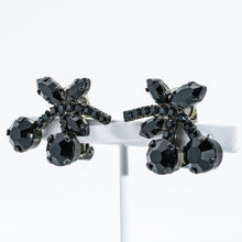 画像をギャラリービューアに読み込む, イヤリング ラインストーン ブラック チェリー 084193 メール便