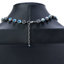 画像をギャラリービューアに読み込む, 大粒のラインストーンと薔薇モチーフをあしらったネックレス