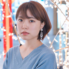 画像をギャラリービューアに読み込む, 【乃木坂46着用】イヤリング ラインストーン パープル クリアカラー 087235