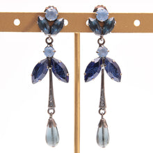 Load image into Gallery viewer, イヤリング ボヘミアングラス ラインストーン ブルー ロング 087462 メール便