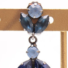 Load image into Gallery viewer, イヤリング ボヘミアングラス ラインストーン ブルー ロング 087462 メール便