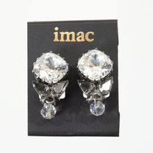 Load image into Gallery viewer, イヤリング ラインストーン クリアカラー グレー 087917