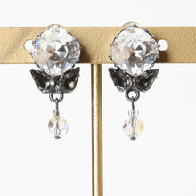 Load image into Gallery viewer, イヤリング ラインストーン クリアカラー グレー 087917