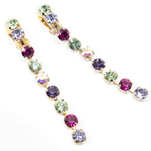 画像をギャラリービューアに読み込む, イヤリング ラインストーン グリーン パープル ピンク オーロラカラー ロング er089416