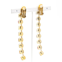 画像をギャラリービューアに読み込む, イヤリング ラインストーン グリーン パープル ピンク オーロラカラー ロング er089416