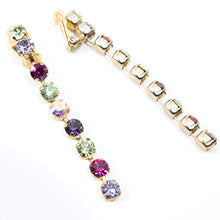 画像をギャラリービューアに読み込む, イヤリング ラインストーン グリーン パープル ピンク オーロラカラー ロング er089416