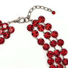 画像をギャラリービューアに読み込む, チョーカー ネックレス ラインストーン レッド 3連 089610