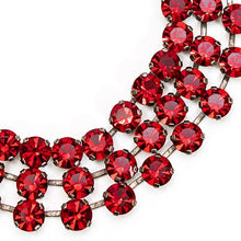 画像をギャラリービューアに読み込む, チョーカー ネックレス ラインストーン レッド 3連 089610