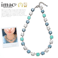 画像をギャラリービューアに読み込む, ネックレス ボヘミアングラス ラインストーン ブルー ローズ 089725