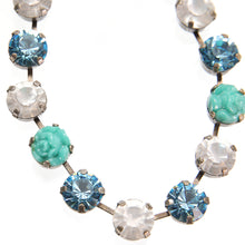 画像をギャラリービューアに読み込む, ネックレス ボヘミアングラス ラインストーン ブルー ローズ 089725