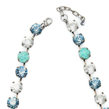 画像をギャラリービューアに読み込む, ネックレス ボヘミアングラス ラインストーン ブルー ローズ 089725