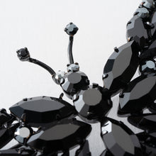 画像をギャラリービューアに読み込む, ブローチ ラインストーン ブラック バタフライ 092525