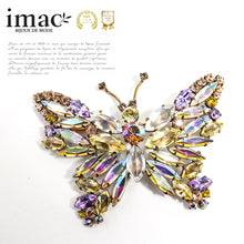 画像をギャラリービューアに読み込む, 蝶々モチーフのラインストーンブローチ