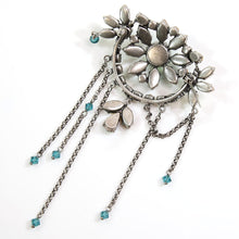 画像をギャラリービューアに読み込む, ブローチ ラインストーン クリアカラー オーロラカラー ブルー イエロー グリーン チェーン