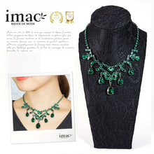 画像をギャラリービューアに読み込む, ネックレス ラインストーン グリーン ペアシェイプ 098989