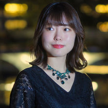 画像をギャラリービューアに読み込む, ネックレス ラインストーン グリーン ペアシェイプ 098989