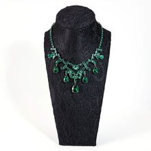 画像をギャラリービューアに読み込む, ネックレス ラインストーン グリーン ペアシェイプ 098989