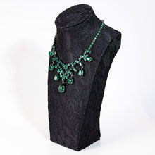 画像をギャラリービューアに読み込む, ネックレス ラインストーン グリーン ペアシェイプ 098989