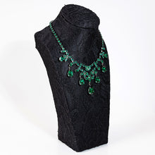 画像をギャラリービューアに読み込む, ネックレス ラインストーン グリーン ペアシェイプ 098989