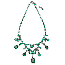 画像をギャラリービューアに読み込む, ネックレス ラインストーン グリーン ペアシェイプ 098989