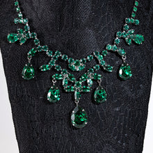 画像をギャラリービューアに読み込む, ネックレス ラインストーン グリーン ペアシェイプ 098989