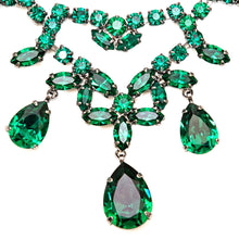 画像をギャラリービューアに読み込む, ネックレス ラインストーン グリーン ペアシェイプ 098989