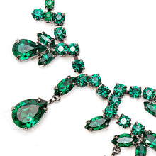 画像をギャラリービューアに読み込む, ネックレス ラインストーン グリーン ペアシェイプ 098989