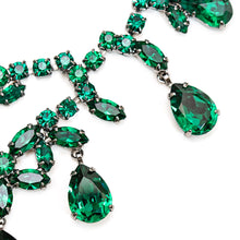 画像をギャラリービューアに読み込む, ネックレス ラインストーン グリーン ペアシェイプ 098989