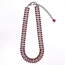 Load image into Gallery viewer, チョーカー ネックレス ラインストーン レッド オーロラ ショート 31cm 099444