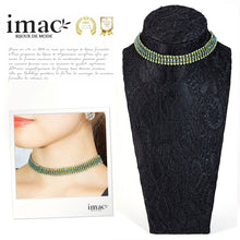 画像をギャラリービューアに読み込む, ネックレス チョーカー ラインストーン グリーン ブルー 099456