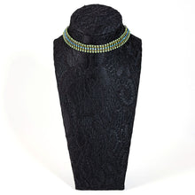 画像をギャラリービューアに読み込む, ネックレス チョーカー ラインストーン グリーン ブルー 099456