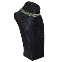 画像をギャラリービューアに読み込む, ネックレス チョーカー ラインストーン グリーン ブルー 099456