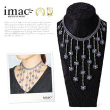 画像をギャラリービューアに読み込む, ネックレス ラインストーン パープル グリーン フラワー 099473