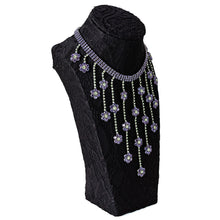 画像をギャラリービューアに読み込む, ネックレス ラインストーン パープル グリーン フラワー 099473