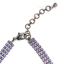 画像をギャラリービューアに読み込む, ネックレス ラインストーン パープル グリーン フラワー 099473