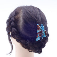 画像をギャラリービューアに読み込む, ヘアクリップ ローズ ラインストーン ブラウン ブルー Sサイズ 134147