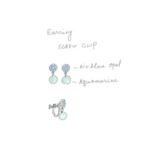 Load image into Gallery viewer, イヤリング アクアマリン 天然石 ラインストーン ブルー 149665