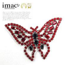 画像をギャラリービューアに読み込む, スワロフスキークリスタルをあしらった蝶々モチーフのブローチ