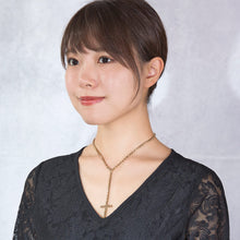 Load image into Gallery viewer, ネックレス ラインストーン ゴールド クロス 103644