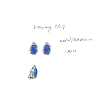 画像をギャラリービューアに読み込む, イヤリング ラピスラズリ 天然石 ブルー オーバル 146775