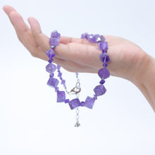 画像をギャラリービューアに読み込む, ネックレス アメシスト パープル キューブ ショート 150537