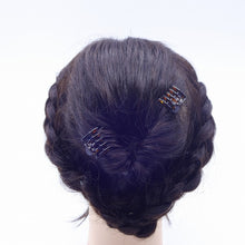 画像をギャラリービューアに読み込む, ヘアクリップ スターリリー ミニ 2個セット ラインストーン ブラック ブラウン ブルー