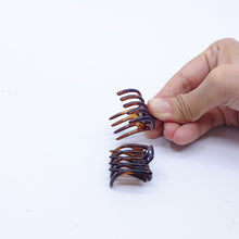 画像をギャラリービューアに読み込む, ヘアクリップ スターリリー ミニ 2個セット ラインストーン ブラック ブラウン ブルー